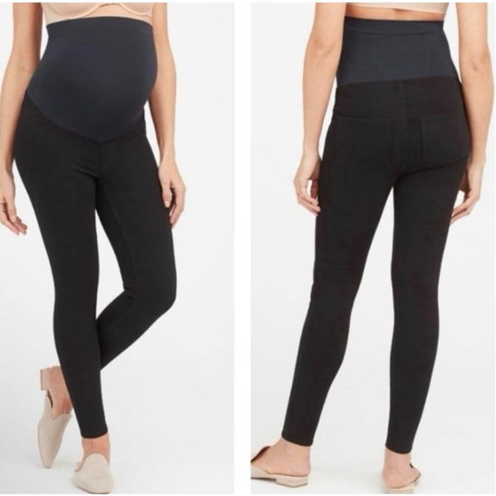 SPANX MAMA ANKLE JEAN-ISH LEGGINGS MATERNITY SIZE L NWT BLACK